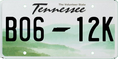 TN license plate B0612K