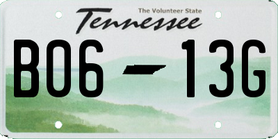 TN license plate B0613G