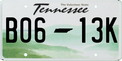 TN license plate B0613K