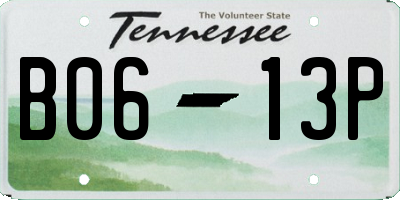 TN license plate B0613P