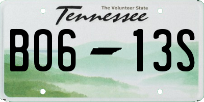 TN license plate B0613S
