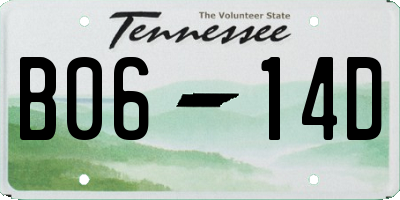 TN license plate B0614D