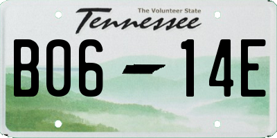 TN license plate B0614E