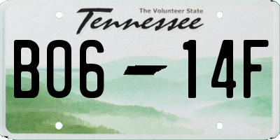 TN license plate B0614F