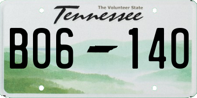 TN license plate B0614O
