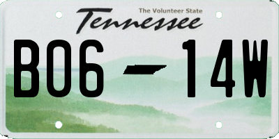 TN license plate B0614W