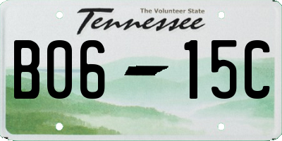 TN license plate B0615C