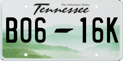 TN license plate B0616K