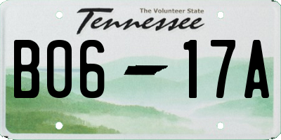 TN license plate B0617A