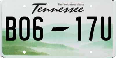 TN license plate B0617U