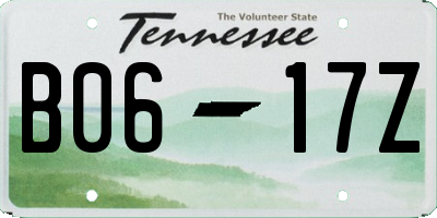 TN license plate B0617Z