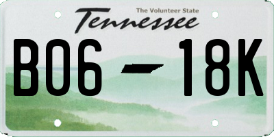 TN license plate B0618K