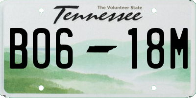 TN license plate B0618M