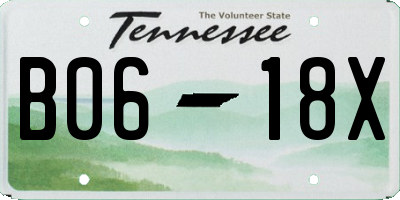 TN license plate B0618X