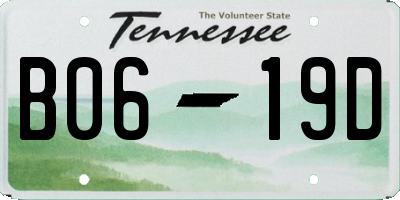 TN license plate B0619D