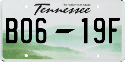 TN license plate B0619F