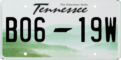 TN license plate B0619W