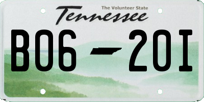TN license plate B0620I
