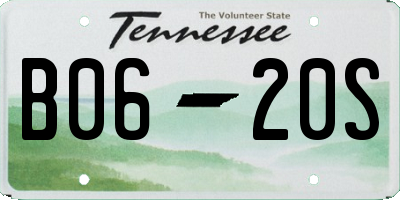 TN license plate B0620S
