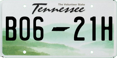 TN license plate B0621H