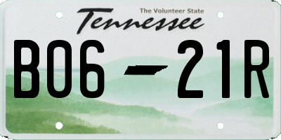 TN license plate B0621R