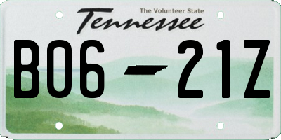 TN license plate B0621Z