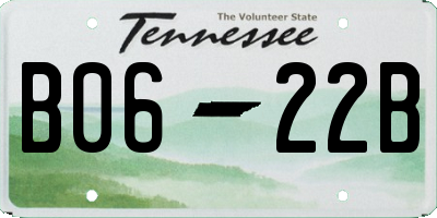 TN license plate B0622B