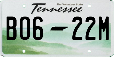 TN license plate B0622M
