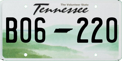 TN license plate B0622O