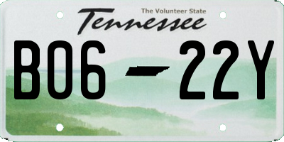 TN license plate B0622Y