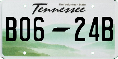 TN license plate B0624B