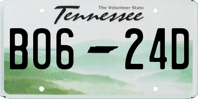 TN license plate B0624D