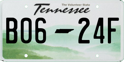 TN license plate B0624F