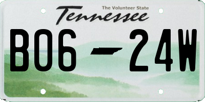 TN license plate B0624W