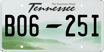 TN license plate B0625I