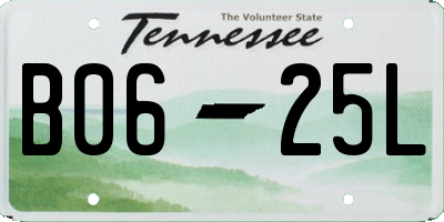 TN license plate B0625L
