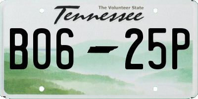TN license plate B0625P