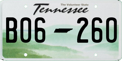 TN license plate B0626O