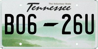 TN license plate B0626U