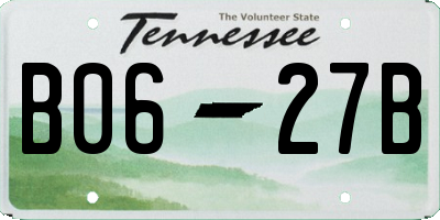 TN license plate B0627B