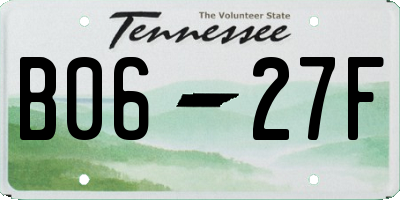 TN license plate B0627F