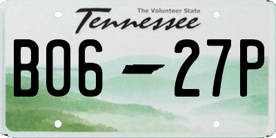 TN license plate B0627P