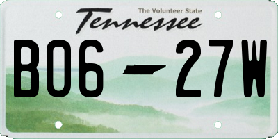 TN license plate B0627W