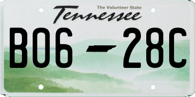 TN license plate B0628C