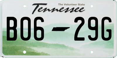 TN license plate B0629G