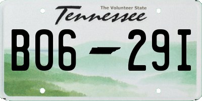 TN license plate B0629I