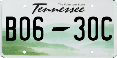 TN license plate B0630C