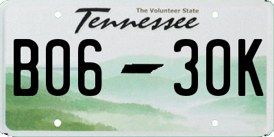 TN license plate B0630K
