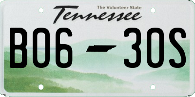 TN license plate B0630S