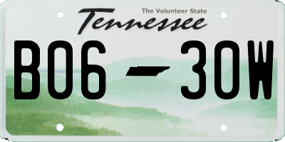 TN license plate B0630W